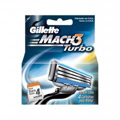 GILLETTE MACH3 TURBO REPUESTO P/AFEITAR 4UN