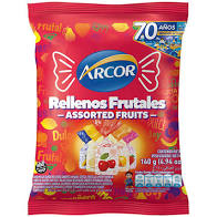 ARCOR RELL.FRUTA CARAMELOS RELLENOS FRUTAL