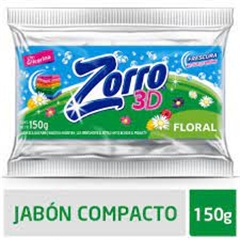 ZORRO JABON LAVAR EN PAN FLORAL 150G