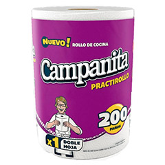 CAMPANITA PRACTIROLLO ROLLO DE COCINA 200 PANOS