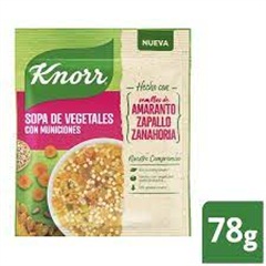 SOPA KNORR FAMIL VEGETALES MUNICIONES 78G