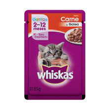 WHISKAS A. HUM. P/GATITOS 2-12 MESES CARNE SALSA