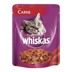 WHISKAS SABOR CARNE EN SALSA ADULTO 1+ANOS