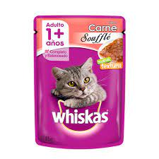 WHISKAS A. HUM. P/GATO ADULTOS 1 ANOS+CARNE  85G