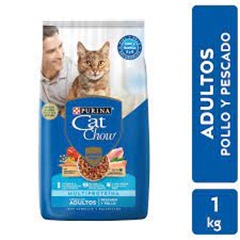 CAT CHOW ALIM. P/GTOS. ADTOS. PESC. Y POLLO 1KG